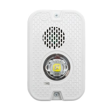 System Sensor P2GWKLED-P L-Series Outdoor Compact Wall-Mounted Horn Strobe, Plain, White