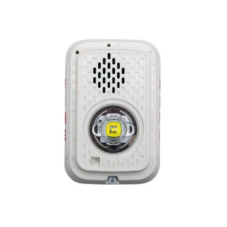System Sensor P2GWLED L-Series Indoor 2-Wire LED Compact Horn Strobe, Wall-Mount, Marked FIRE, Red White