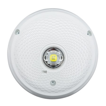 System Sensor SCWKLED-P L-Series Outdoor Ceiling-Mounted LED Strobe, "PLAIN", White