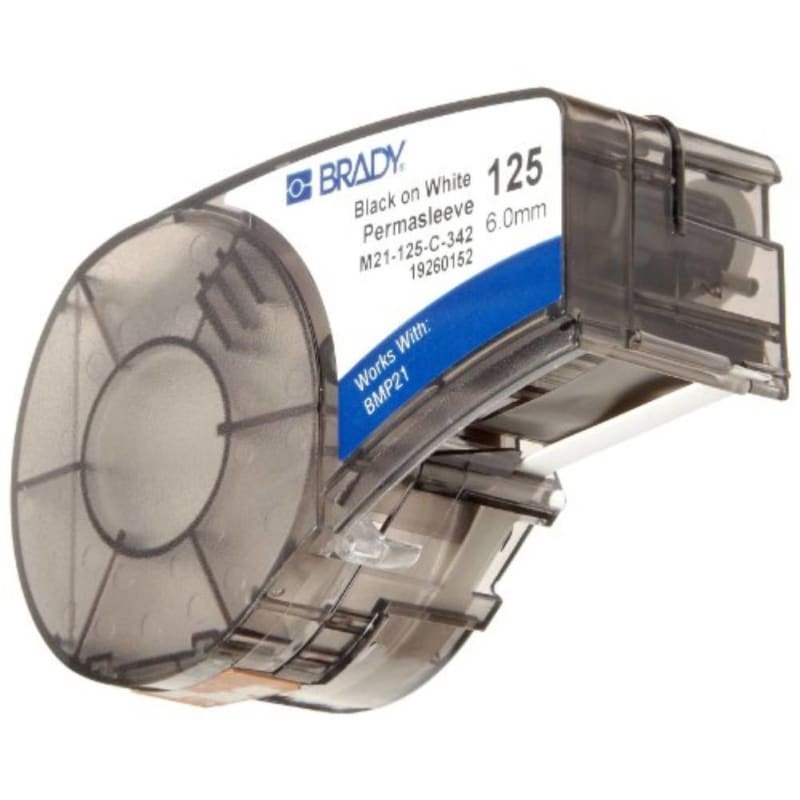 Brady PermaSleeve Heat-Shrink Sleeves (M21-125-C-342) - Black On White Sleeves