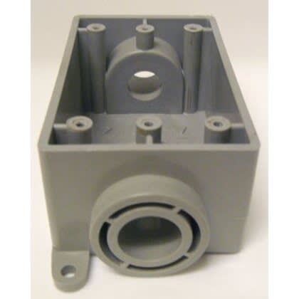 Cantex 5133463 Weatherproof Box, FSC Type, 1 Gang, (2) 1/2" Outlets, 2.375" Deep, Non-Metallic