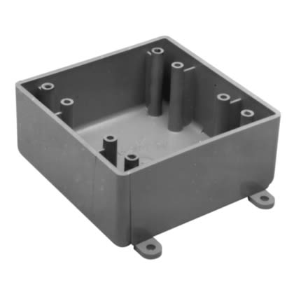 Carlon E9802 Weatherproof Box, 2 Gang, No Outlets, 2" Depth, Non-Metallic