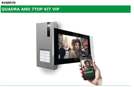 Comelit KVQ8570 IP Video Intercom Kit with 7" Wi-Fi Monitor and Quadra Entry Panel