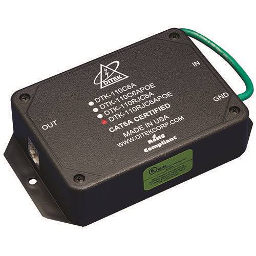 DITEK DTK-110RJC6APOE 10 Gigabit Category 6A PoE Surge Protector DITEK DTK-110RJC6APOE 10 Gigabit Category 6A PoE Surge Protector