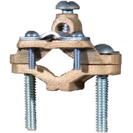 26 Armored Ground Clamp, Size: 1/2 to 1", 4 to 8 AWG, Bronze