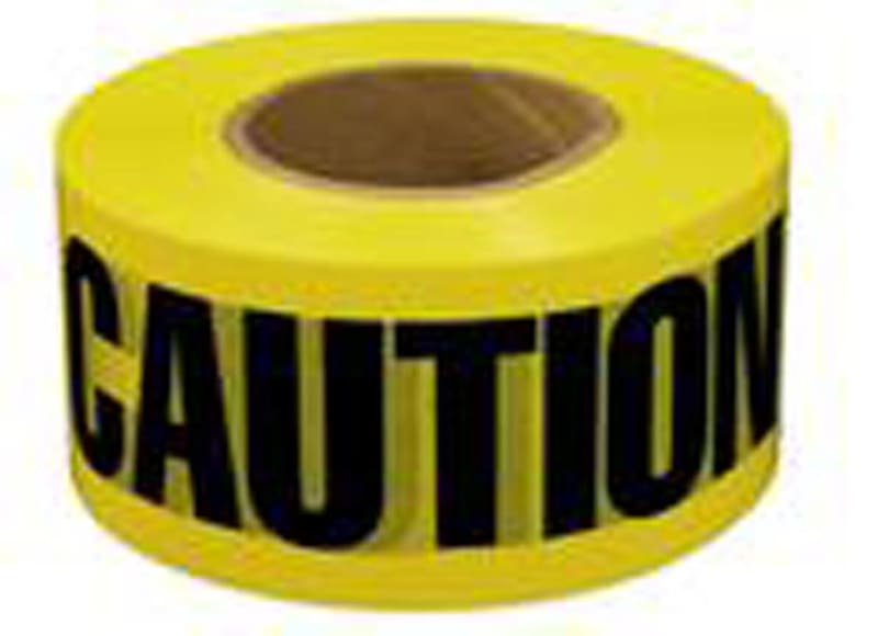 Dottie BT5 Barricade Tape, "Caution", 3" x 1000', Yellow
