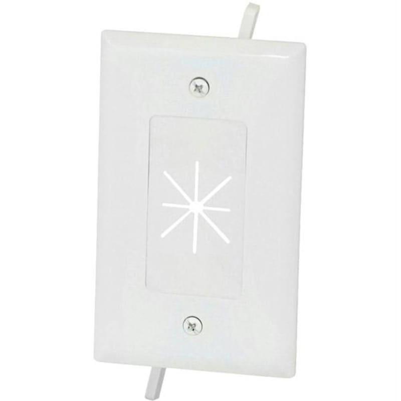 Datacomm 1-Gang Cable Plate with Flexible Opening - White - 45-0014-WH Datacomm 1-Gang Cable Plate with Flexible Opening - White - 45-0014-WH