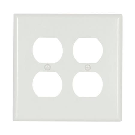 2050wbox wallplate 2g dup recp thermoset mid wh