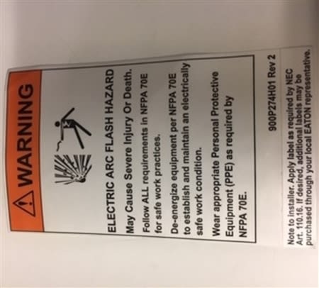 900p274h01 arc flash label replaces 69b1003h01