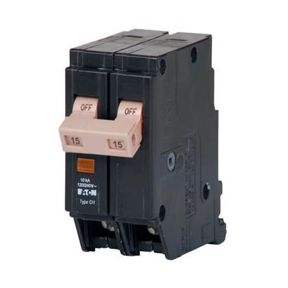 Eaton CHF215 Breaker, 15A, 2P, 120/240V, 10 kAIC, Type CH