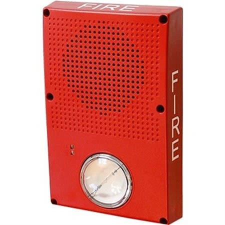 Edwards Signaling WG4RN-SVMC Genesis WG4 Series Speaker Strobe with Clear Lens, Selectable Candela, No Marking, Red