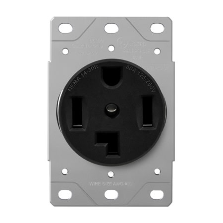 66300bk 30a flush mount receptacle 1430r black