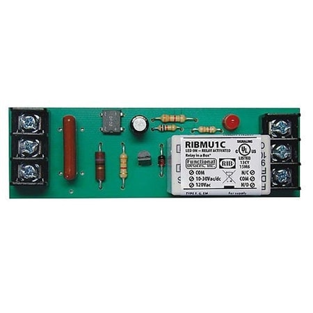Functional Devices RIBMU1C 4.00" Track Mount Pilot Relay 15A SPDT with 10-30V AC/DC/120V AC Coil