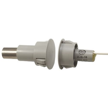 GRI 180-12WG 3/4" Steel Door Recessed Switch Set, Wide Gap, 10W, 200VDC, 0.40A, Closed Loop, N/O, A, and UL 10C Fire Rated, Gray