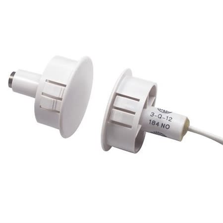 GRI 184-12 184 Series 1" Steel Door Recessed Switch Set, Standard Gap, 10W, 200VDC, 0.40 Amp, Closed Loop, N/O, A, and U.L. 10C Fire Rated Gray