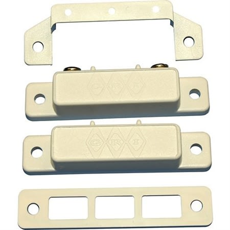 GRI 29A 29 Series Surface Mount Magnetic Reed Switch Set, 1" Standard Gap, 10W, 160VDC, 0.40A, Closed Loop, N/O, and Side Mounted Screw Terminals, White