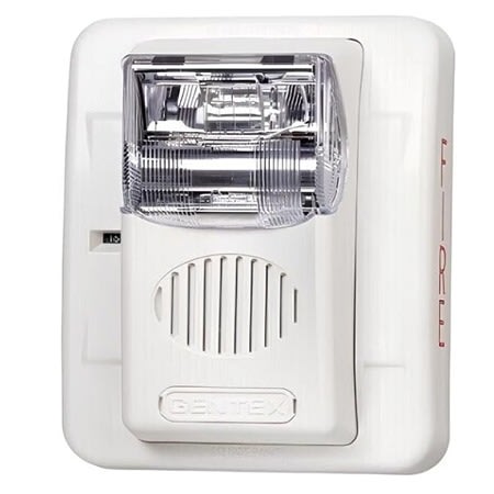Gentex GEC3-24WW Commander3 Series Selectable Candela Evacuation Horn/Strobe, 24 VDC, White