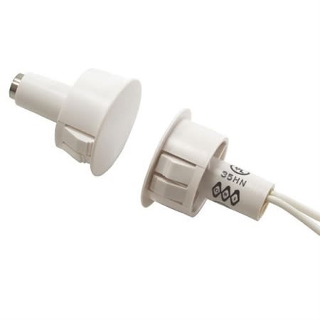 GRI 180RS-12 180RS Series 3/4" Recessed Stubby Steel Door Switch Set, 5/8" Gap, 10W, 200VDC, 0.50 Amp, Closed Loop, White