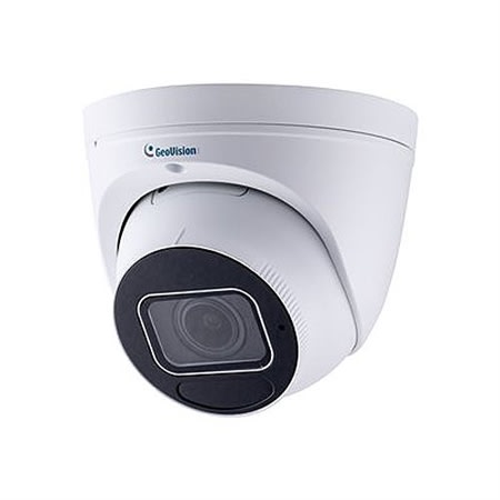GeoVision GV-EBD8813 8MP H.265 Super Low Lux WDR Pro IR Turret IP Dome Camera, 2.8-12mm Motorized Lens, White