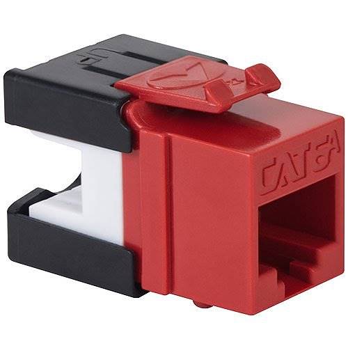 ICC IC1078GARD CAT6A RJ45 Keystone Jack for HD Style, Red ICC IC1078GARD CAT6A RJ45 Keystone Jack for HD Style, Red