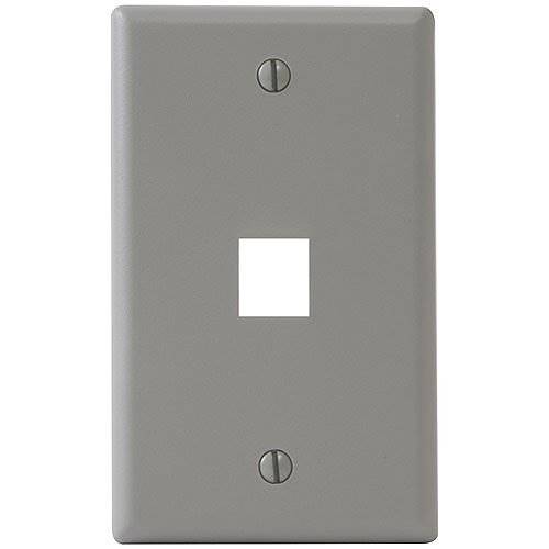 ICC IC107F01GY Single-Gang Classic Faceplate, One Port, EZ/HD Style, Gray