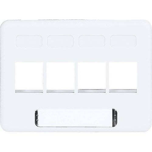 ICC Modular Furniture Faceplate with 4 Ports for HD Style in NEMA Size, White