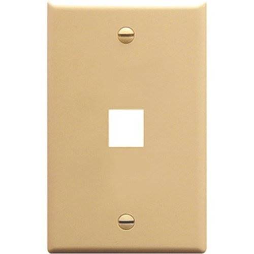 ICC Classic Oversized Faceplate with 1 Port in Single Gang, Ivory, Single