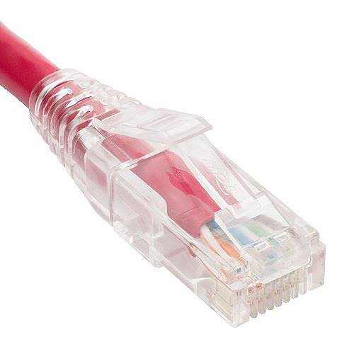 ICC CAT6 Clear Boot Patch Cord, Red, 3 FT, Single
