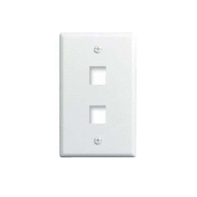 On-Q WP3402-WH Keystone 1-Gang 2-Port Wall Plate, White