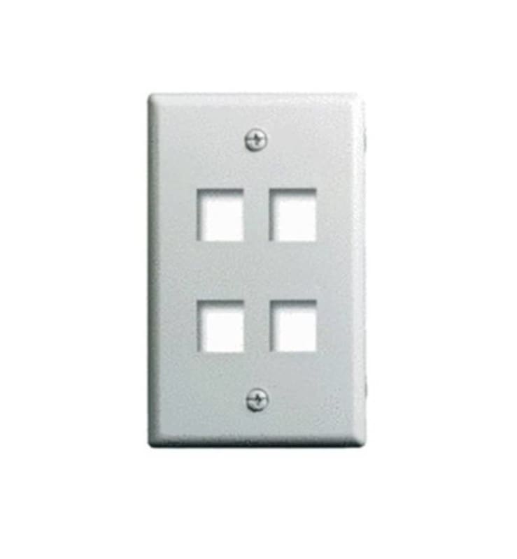 Legrand On-Q 1-Gang, 4-Port Wall Plate, White Legrand On-Q 1-Gang, 4-Port Wall Plate, White