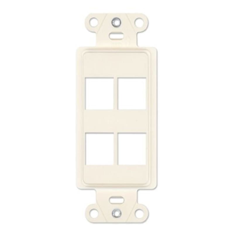 Legrand On-Q 4-Port Decorator Outlet Strap, Light Almond