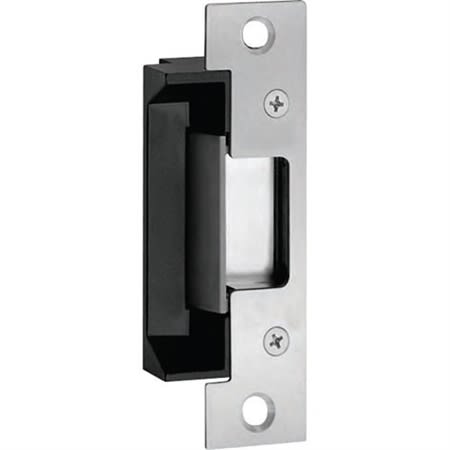 HES 5000-12/24D-501-630 Complete Pac Electric Strike with Faceplate for Cylindrical Lockset with Latchbolt, 12/24VDC, Satin Stainless Steel