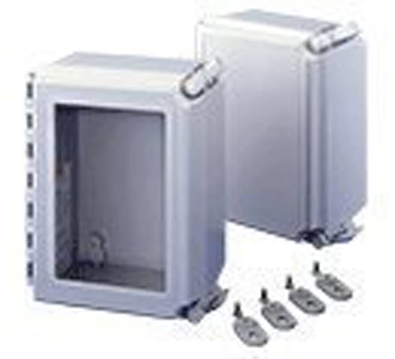 Hoffman A12106CHQRFG NEMA 4X Enclosure, Fiberglass, Solid Cover w/ Quick Release