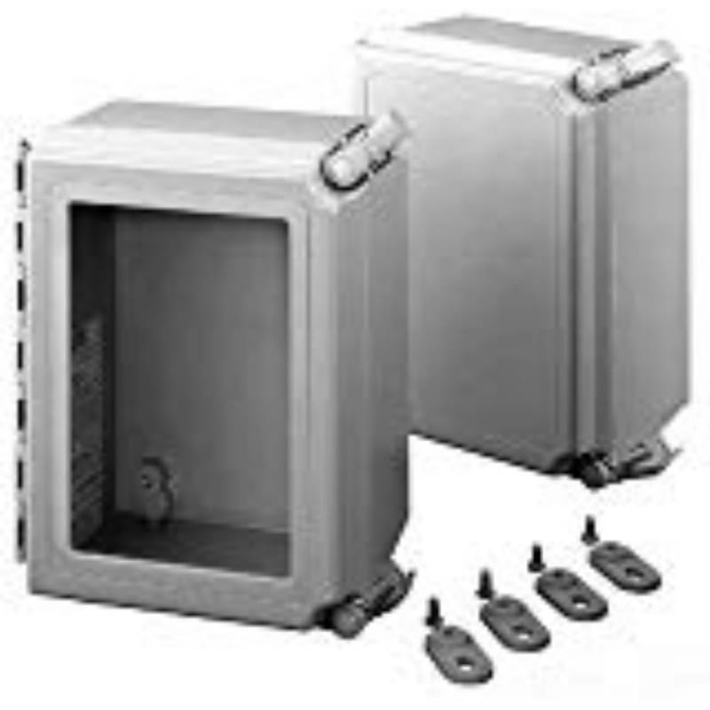 Hoffman A181610CHQRFG NEMA 4X Enclosure, Fiberglass, Solid Cover w/Quick Release
