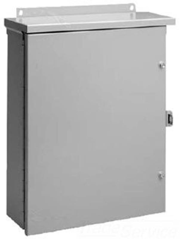 Hoffman NEMA 3R Enclosure, Hinge Cover, Galvanized, Paint Finish, 20" x 16" x 6"