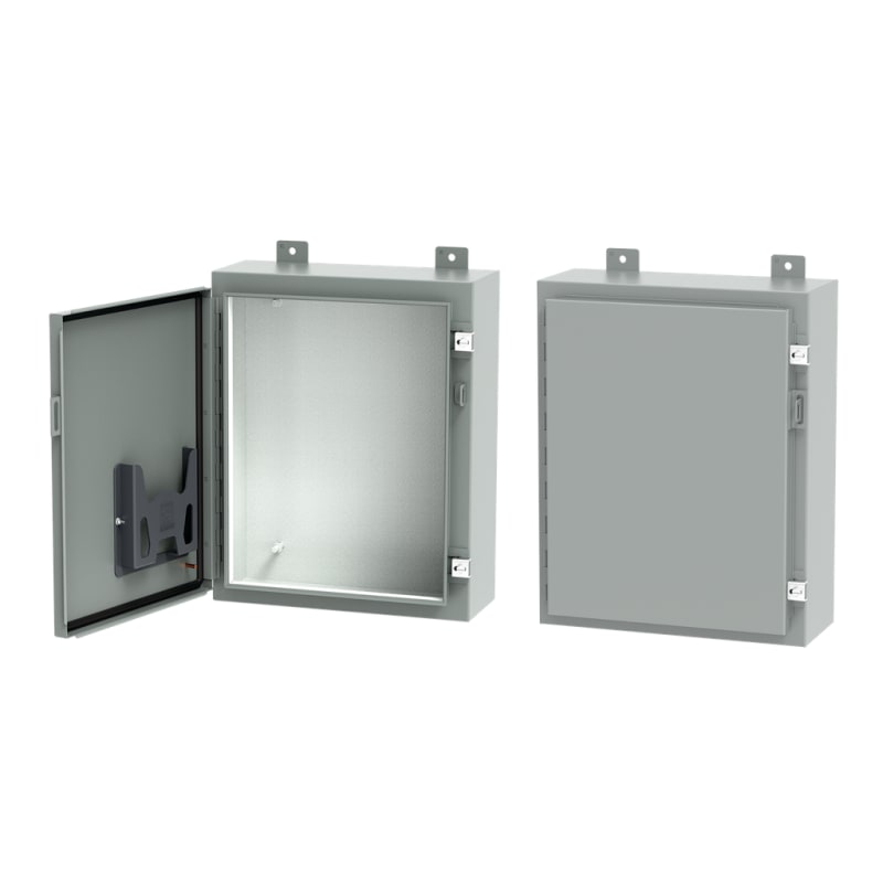 Hoffman A242408LP Wall-Mount Enclosure, NEMA 12/13, Steel, 24.00"x24.00"x8.00"
