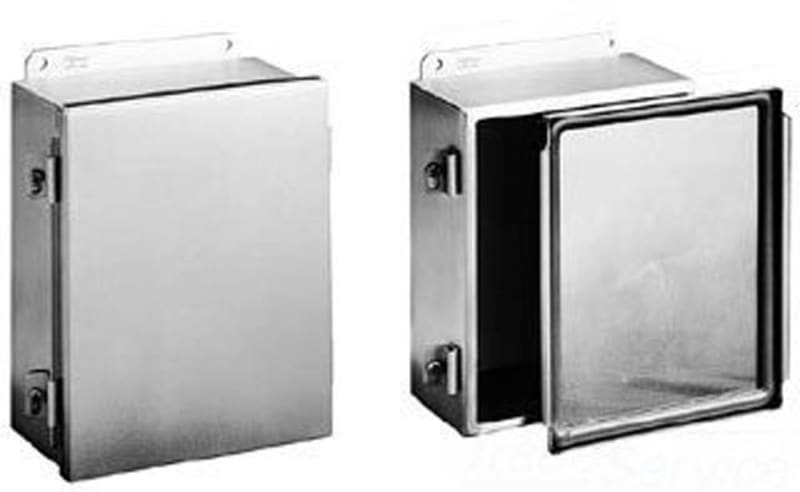 Hoffman J Box, NEMA 4X, Clamp Cover, Stainless Steel Type 304, 6.00"x6.00"x4.00"