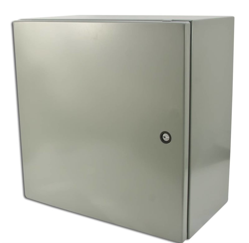 Hoffman Wall-Mount Enclosure, NEMA 4/12, Steel, 20.00" x 16.00" x 8.00", Gray
