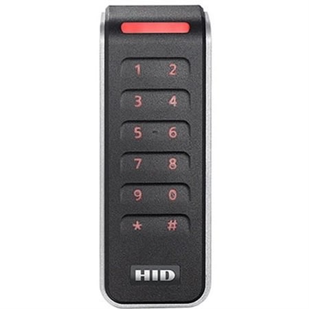 HID 20KNKS-01 Signo 20K Mullion Contactless Smartcard Narrow Keypad Reader, Seos Profile, OSDP/Wiegand, Pigtail, Mobile Ready, Black with Silver Trim
