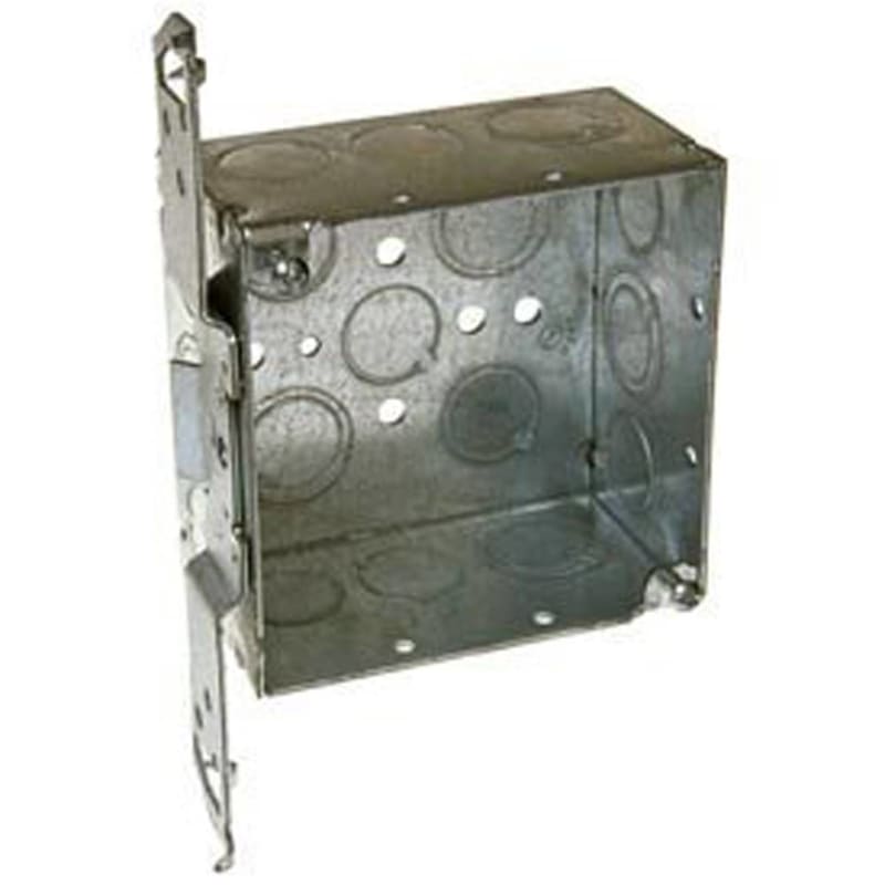 RACO 235 Electrical Box, Square with Bracket, Color: Silver