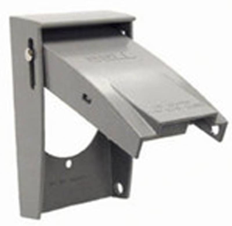 Hubbell-Raco Weatherproof Cover, 1-Gang, Type: Single Receptacle, Die Cast Hubbell-Raco Weatherproof Cover, 1-Gang, Type: Single Receptacle, Die Cast