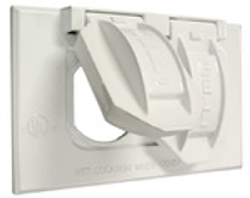 Hubbell-Raco Weatherproof Cover, 1-Gang, Horizontal, Duplex Receptacle, Die Cast