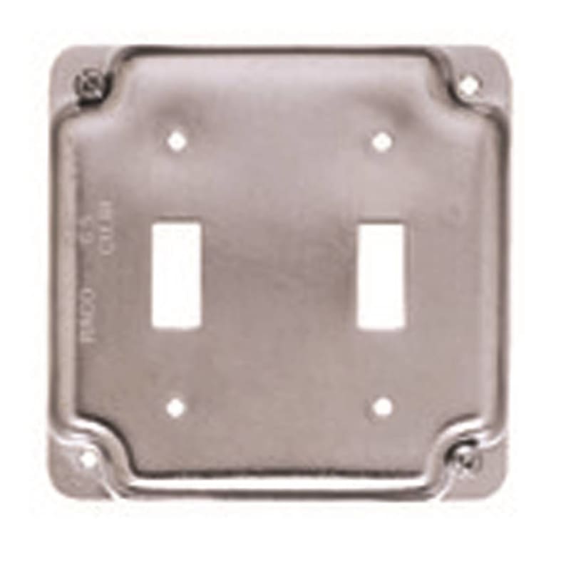 Hubbell-Raco 803C 4" Square Exposed Work Cover, (2) Toggle Switch