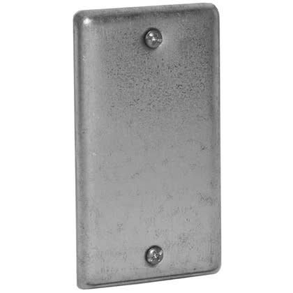 Hubbell-Raco 860 Electrical Box Cover, Square, 1 Gang, Galvanized Zinc, Blank Cover,