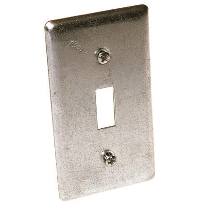 Hubbell-Raco 865  Handy Box Cover, Type: (1) Toggle Switch, Drawn, Metallic