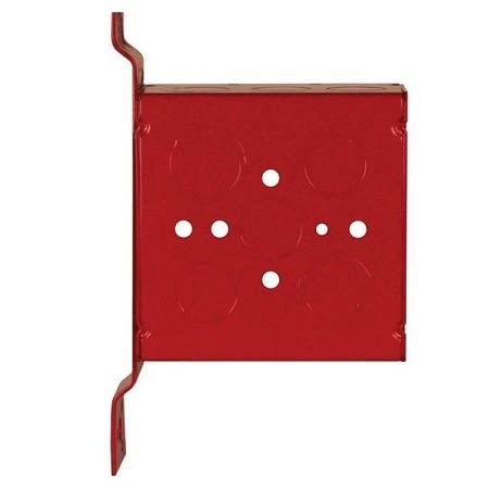 Hubbell-Raco 911-4 4" Square, Red Alarm Box, Welded, Depth:  2-1/8", Metallic