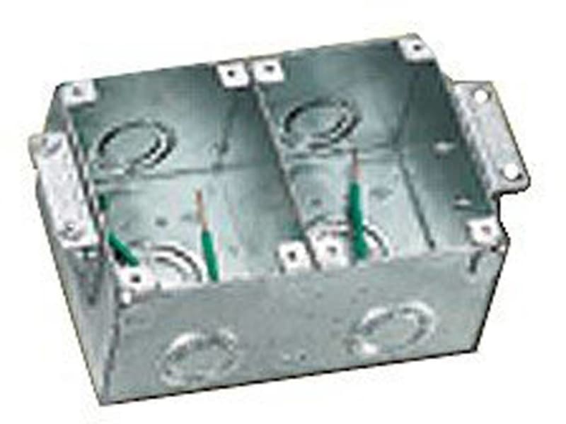 Hubbell Wiring Systems B2482 Stamped Steel 2-Gang Rectangular Wooden Floor Box