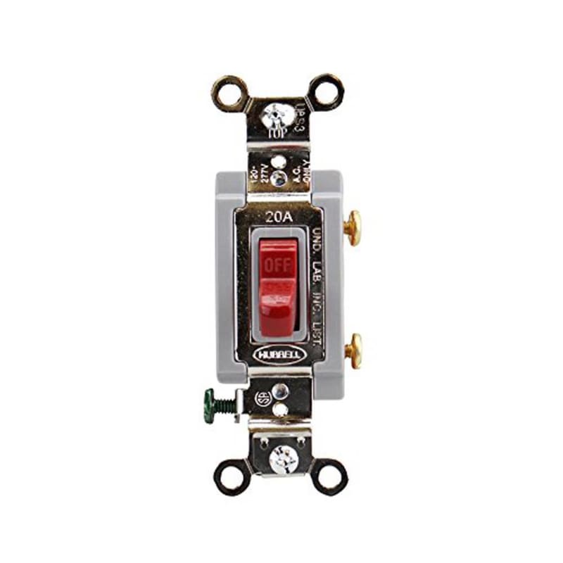 Hubbell Wiring Two Position AC Toggle Switch SPST, 120 - 277 Volt AC, 20 Amp