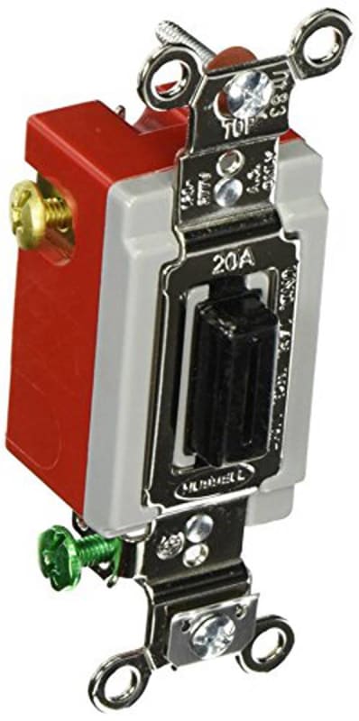Hubbell Wiring HBL1223L Two Position AC 3-Way Locking Toggle Switch; 20 A, Black