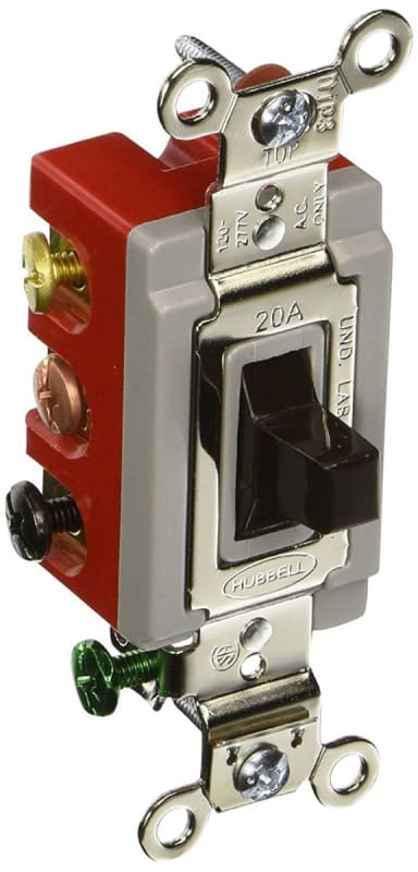 HUBBELL WIRING DEVICE KELLEMS HBL1386 Wall Switch, 2Pole, Toggle, 20A, Brown HUBBELL WIRING DEVICE KELLEMS HBL1386 Wall Switch, 2Pole, Toggle, 20A, Brown